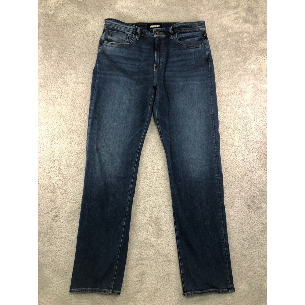 Revtown Jeans Men 38x34 Blue Automatic Straight Leg Stretch Decade Denim